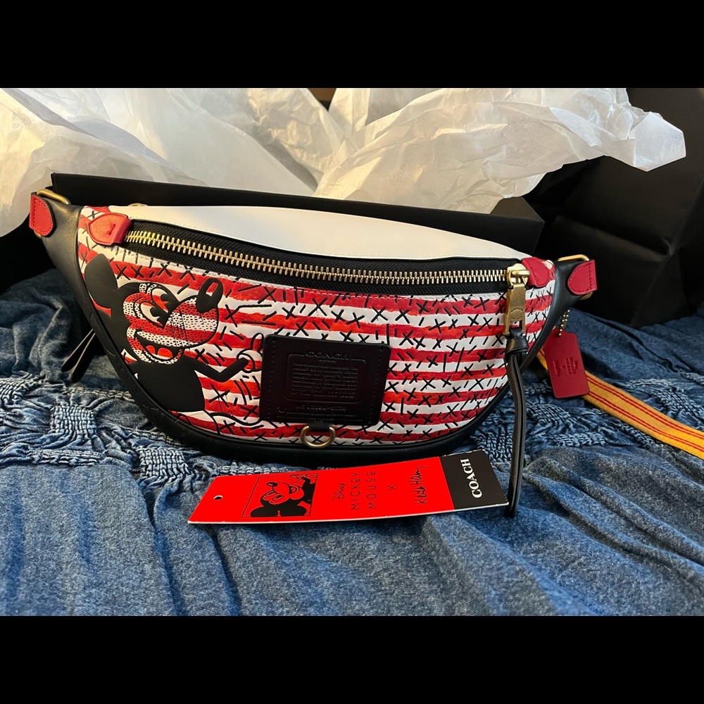 Coach Keith Haring Mickey Mouse Rivington belt bag
